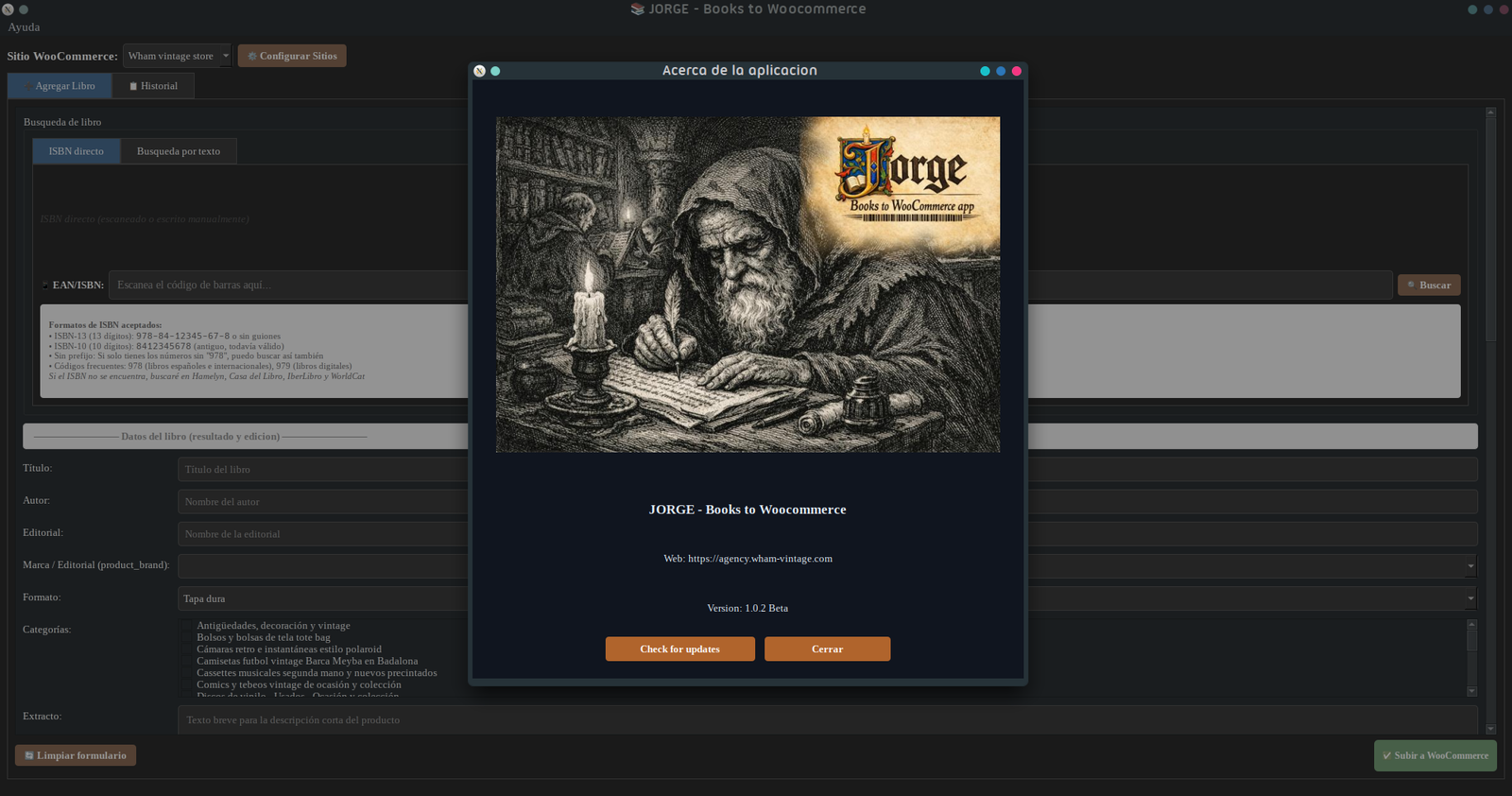 jorge woocommerce isbn app for books